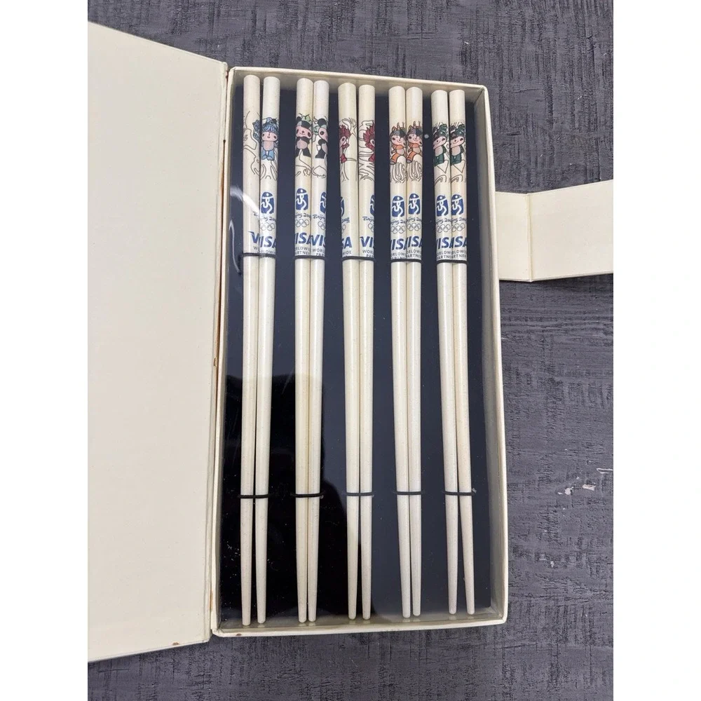 Beijing 2008 Olympics‎ Chopsticks Set Visa Sponsor Mascot Fuwa Collector Box